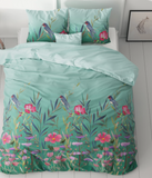 Blomster og fugle - 100% polyester