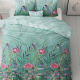 Blomster og fugle - 100% polyester