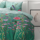 Blomster og fugle - 100% polyester