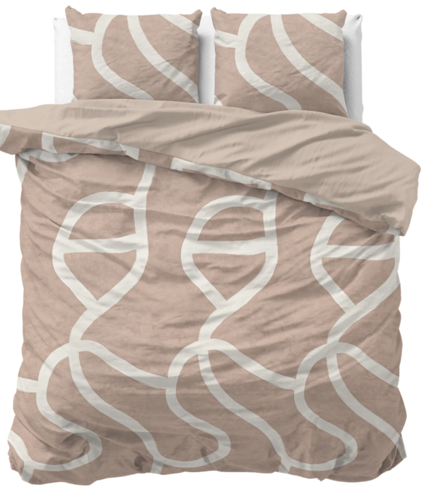 Ferskenbrune lerkonturer - 100% bomuld